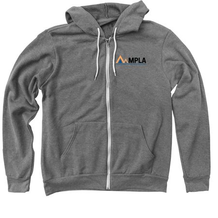 MPLA Logo Zip-up Hoodie, a Deep Heather Zip Up Hoodie