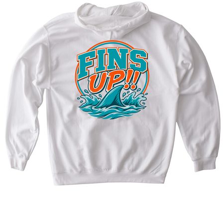 FINS UP!&nbsp;, a White Gildan Softstyle Pullover Hoodie