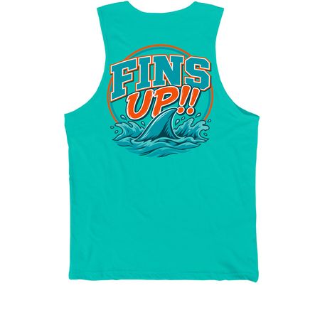 FINS UP!&nbsp;, a Teal Premium Cotton Tank