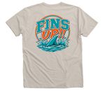 FINS UP!&nbsp;, a Heather Dust Premium V-Neck Tee (back-view)