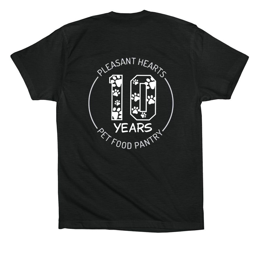 10 Years of Pets Are Family, a Vintage Black Premium Cotton Tee (back-view)