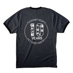 10 Years of Pets Are Family, a Dark Heather Grey/ Jet Black Cotton Ringer Tee (back-view)