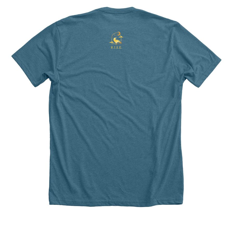 Prom 2026 Fundraiser, a Heather Deep Teal Premium Unisex Tee (back-view)