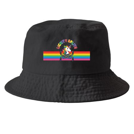 Lickity Splits Hats&nbsp;, a Black Printed Bucket Hat