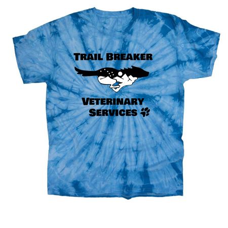 Tye Dye Running Dog, a Baby Blue Classic Tie Dye Tee