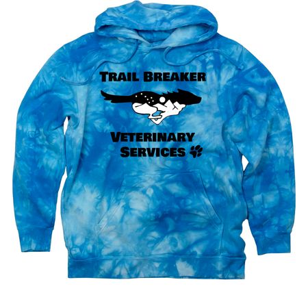Tye Dye Running Dog, a Aqua Blue Tie Dye Pullover Hoodie