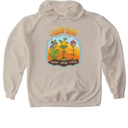 I Grow Weed, a Sand Gildan Softstyle Pullover Hoodie