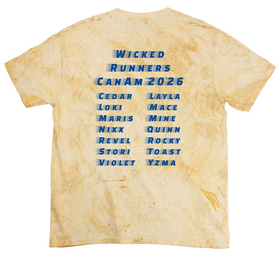 Wicked Runners CanAm Shirts, a Citrine Comfort Colors Colorblast Tee (back-view)