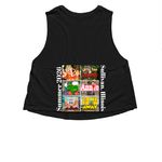 Summer Lovin', a Solid Black Blend Women?s Cropped Racerback Tank (back-view)