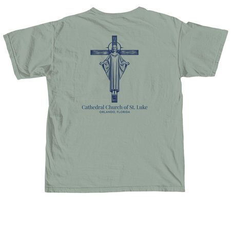 The Crucifix, a Bay Comfort Colors Unisex Tee (back-view)