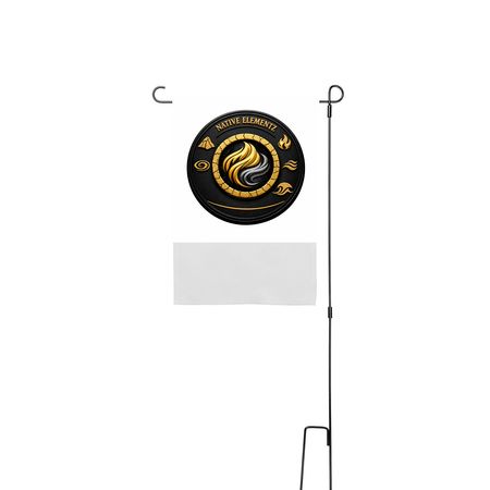 Native_Elementz Flag, a White 12" x 18" Yard Flag with Stake