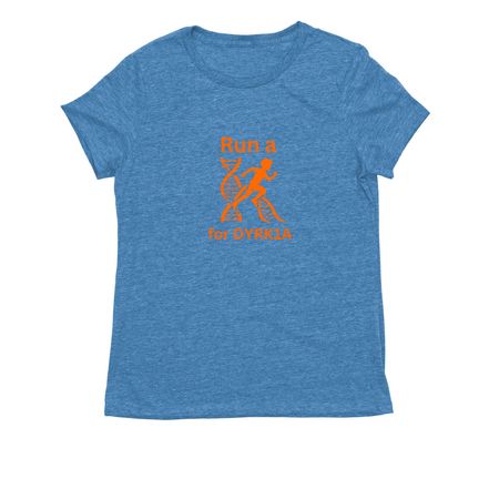 Run a K for DYRK1A 2026, a Azure Blue Allmade Eco Triblend Women?s Tee
