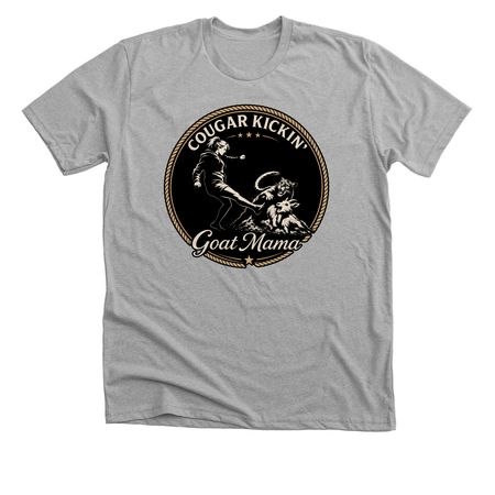 Cougar Kicking Goat Mama, a Athletic Heather Premium Unisex Tee