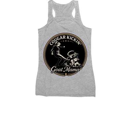 Cougar Kicking Goat Mama, a Athletic Heather Women's Racerback
