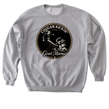 Cougar Kicking Goat Mama, a Sport Grey Softstyle Crewneck Sweatshirt