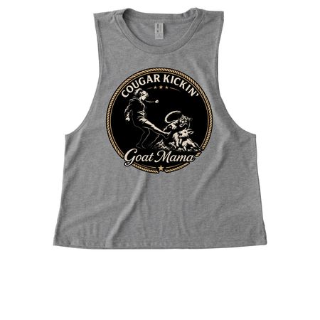 Cougar Kicking Goat Mama, a Aluminum Grey Allmade Eco Triblend Women?s Muscle Tank