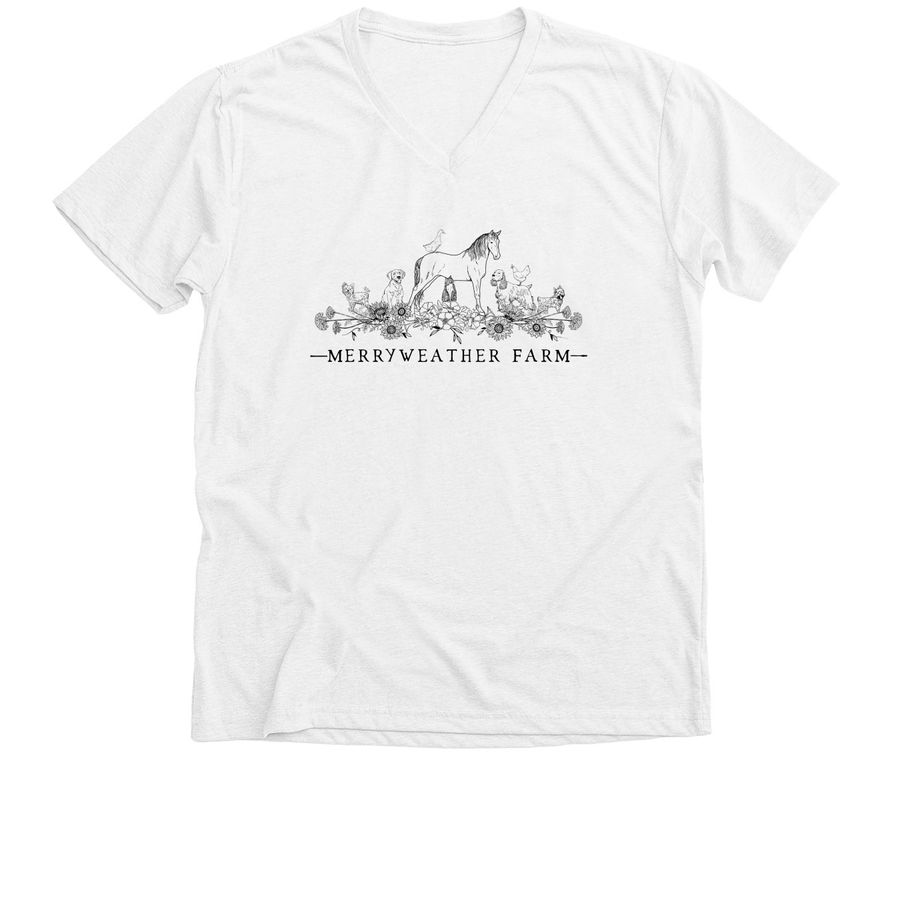 Merryweather Farm Tee, a Solid White Blend Premium V-Neck Tee