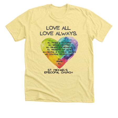 Love All&nbsp;, a Heather Yellow Gold Premium Unisex Tee