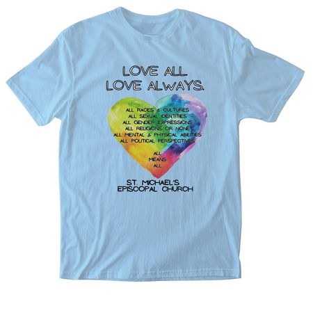 Love All&nbsp;, a Light Blue Softstyle Cotton Tee