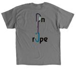 On Rope, a Charcoal Classic Unisex Tee (back-view)