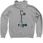 On Rope, a Athletic Heather Zip Up Hoodie (back-view)
