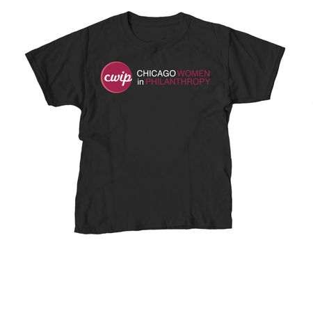 Chicago Women in Philanthropy&nbsp;(white text), a Black Youth Unisex Tee
