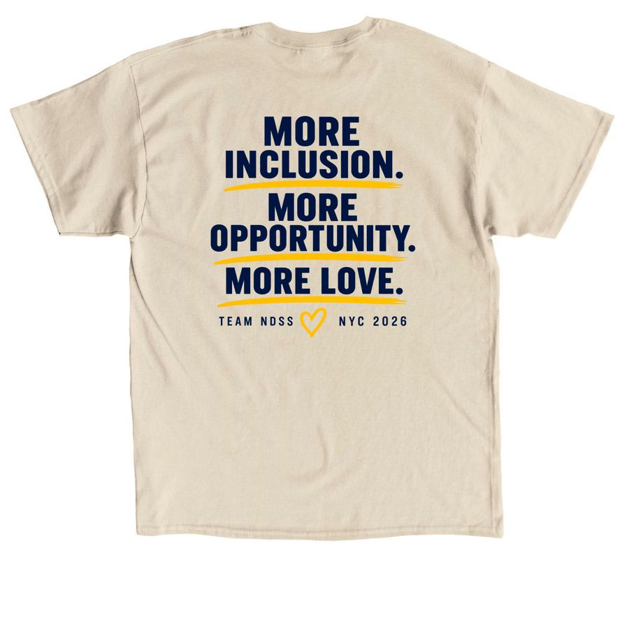 For Luci. For More., a Sand Classic Unisex Tee (back-view)