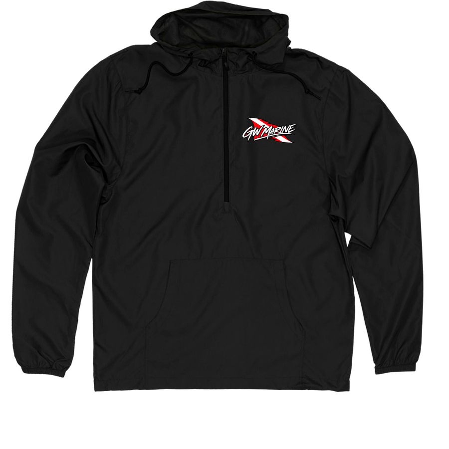 Octopy the water, a Black Quarter-Zip Windbreaker