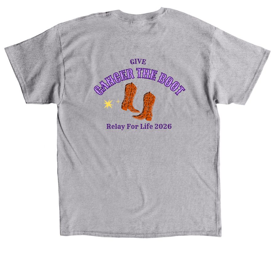 "Give Cancer the Boot"-Limited Edition Merch, a Sport Grey Classic Unisex Tee (back-view)