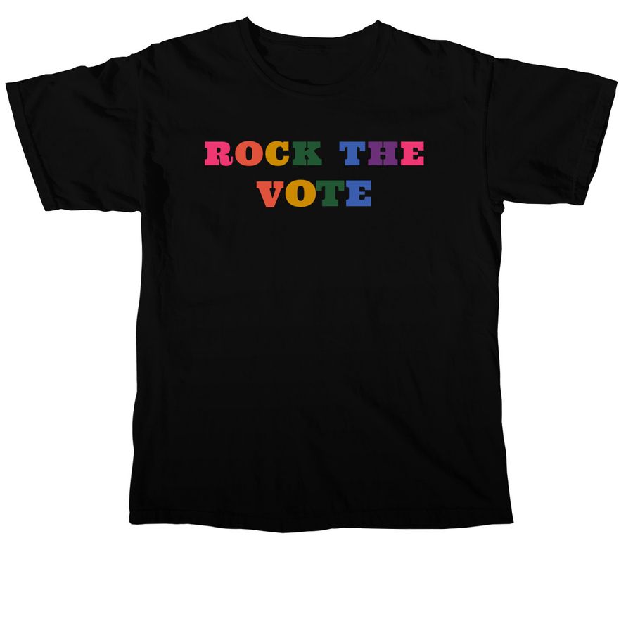 Rock the Vote with Pride, a Black Comfort Colors Unisex Tee