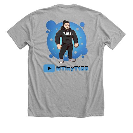 MISSING TINY T DESIGN, a Athletic Heather Premium Unisex Tee (back-view)