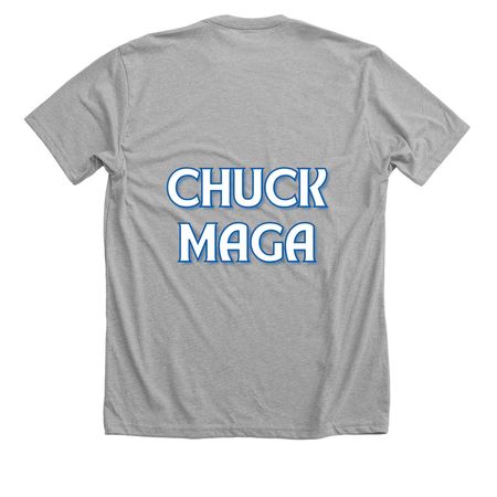Chuck MAGA, a Athletic Heather Premium Unisex Tee (back-view)