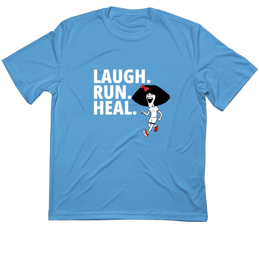 Team Gilda '26: Laugh. Run. Heal., a Carolina Blue Classic Performance Tee