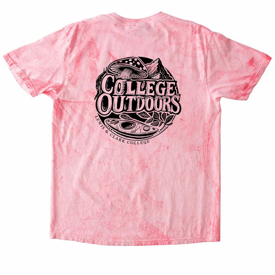 College Outdoors Circle Logo Tops, a Hibiscus Comfort Colors Colorblast Tee
