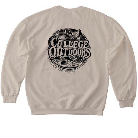 College Outdoors Circle Logo Tops, a Sand Softstyle Crewneck Sweatshirt