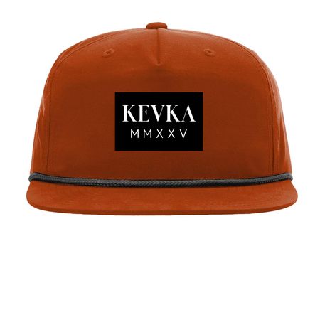 'Kevka' Hat, a Dark Orange/ Black Printed Umpqua Snapback Cap