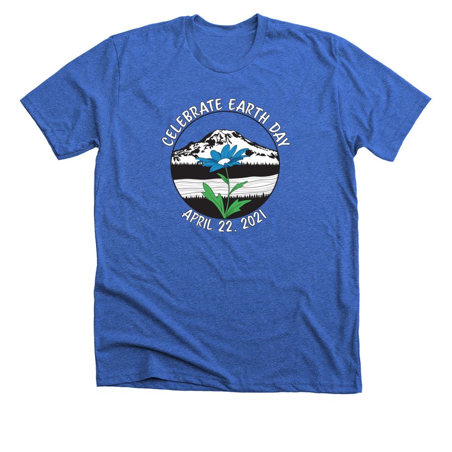 Celebrate Earth Day 2021, a Heather True Royal Premium Unisex Tee