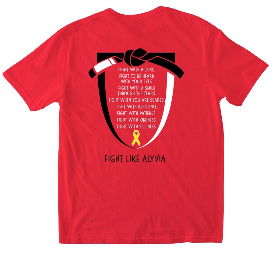 Fight Like Alyvia, a Red Softstyle Cotton Tee (back-view)