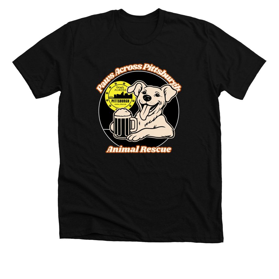 Paws and Pints, a Solid Black Blend Premium Unisex Tee
