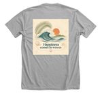 Happiness comes in Waves, a Athletic Heather Premium Unisex Tee (back-view)