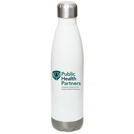 Drink Your Water, a White Stainless Steel Water Bottle