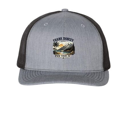 PNW TOUR HAT&nbsp;, a Heather Grey/ Black Printed Snapback Trucker Cap