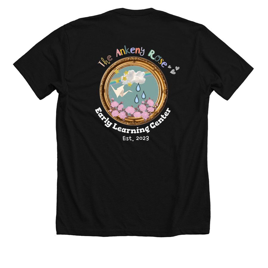 The Ankeny Rose Early Learning Center&nbsp;, a Solid Black Blend Premium Unisex Tee (back-view)