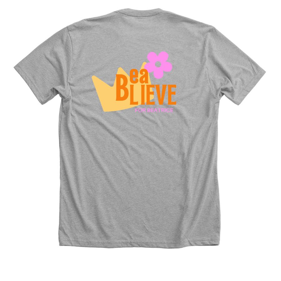 Bea-Lieve Back Design, a Athletic Heather Premium Unisex Tee (back-view)