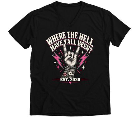 BADASS EDITION-WHERE THE HELL HAVE Y'ALL BEEN, a Solid Black Blend Premium V-Neck Tee