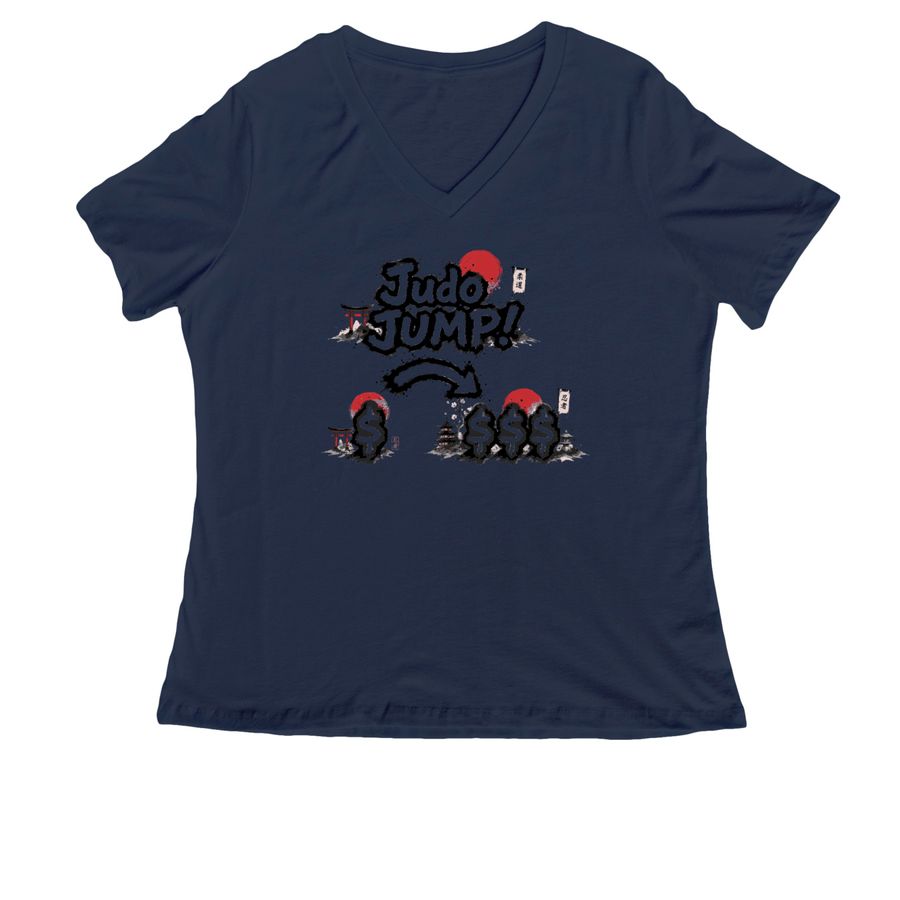 Judo Jump Women's V-neck&nbsp;, a Navy Women's Relaxed V-Neck Tee