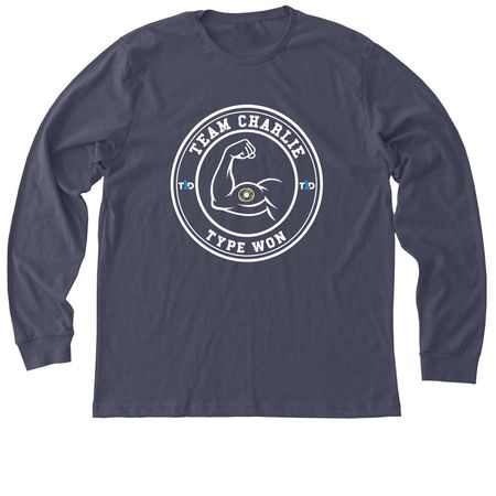 Team Charlie - Type Won, a Heather Midnight Navy Premium Long Sleeve Tee