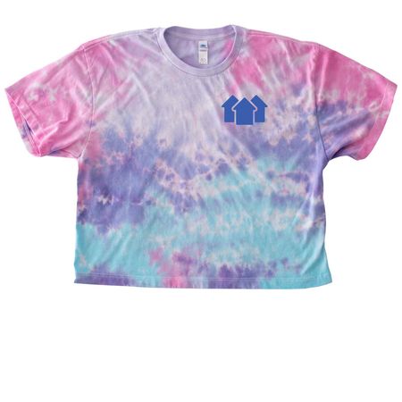 Every child deserves a village., a Cotton Candy Women's Tie Dye Cropped Tee