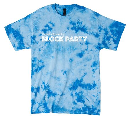 Wacousta Block Party, a Sky Blue Crystal Tie Dye Tee