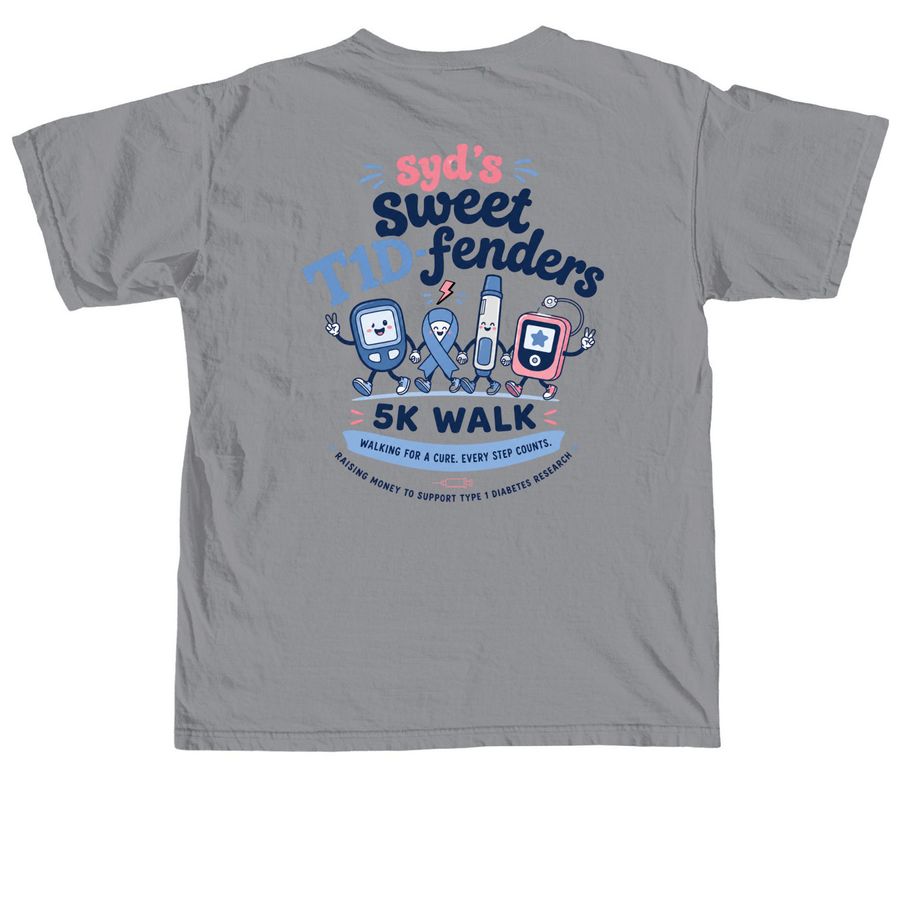 Sweet Merch, a Granite Comfort Colors Unisex Tee (back-view)